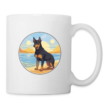Beauceron Dog Breed Cartoon Kawaii Clipart Dog Pet - Mug - white - Right
