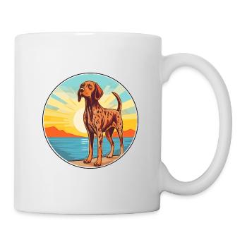 Auvergne Pointing Dog Breed Cartoon Kawaii Clipart - Mug - white - Right