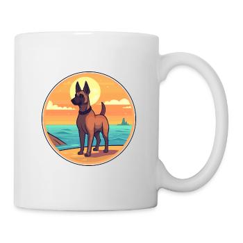 Chien Malinois belge race Cartoon Kawaii Clipart - Mug blanc - blanc - Droite