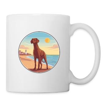 Belgian Pointer Dog Breed Cartoon Kawaii Clipart - Mug - white - Right