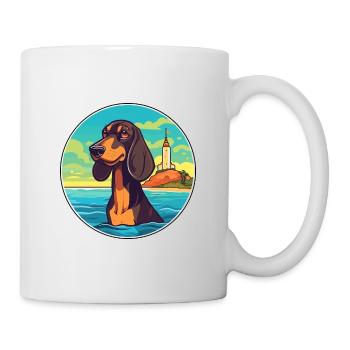 Schwarzwälder Hund Rasse Cartoon Kawaii Hund - Tasse - Weiß - Rechts
