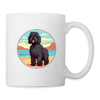 Race de chien Terrier russe noir Cartoon Kawaii Dog - Mug blanc - blanc - Droite