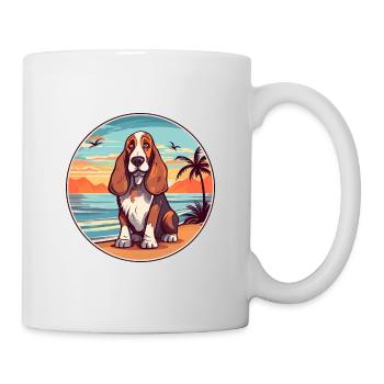 Basset Hund Rasse Cartoon Kawaii Clipart Hund - Tasse - Weiß - Rechts