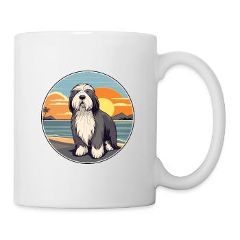 Bearded Collie Dog Breed Cartoon Kawaii Clipart - Mug - white - Right
