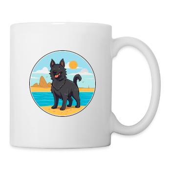 Chien de berger belge chien race Cartoon Kawaii Clipart - Mug blanc - blanc - Droite