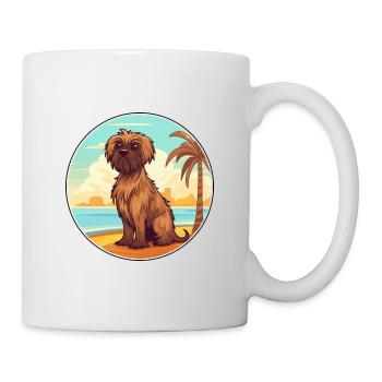 Griffon belge chien race Cartoon Kawaii Clipart - Mug blanc - blanc - Droite