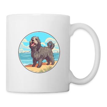 Bergamasco Schäferhund Rasse Cartoon Kawaii Hund - Tasse - Weiß - Rechts