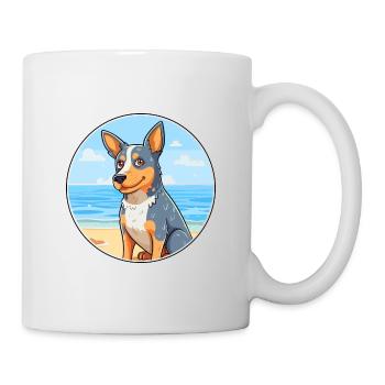 Blue Heeler Dog Breed Cartoon Kawaii Clipart Dog - Mug - white - Right