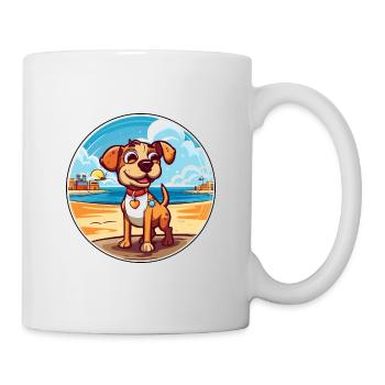 Billy chien race dessin animé Kawaii Clipart aquarelle - Mug blanc - blanc - Droite