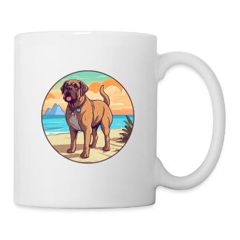 Mastiff brésilien chien race Cartoon Kawaii Clipart - Mug blanc - blanc - Droite
