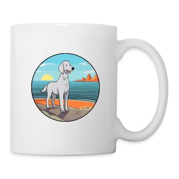 Bedlington Terrier race chien Cartoon Kawaii chien - Mug blanc - blanc - Droite