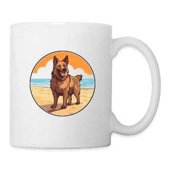 Belgian Shepherd Dog Breed Cartoon Kawaii Clipart - Mug - white - Right