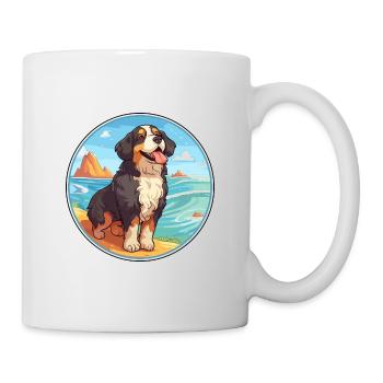 Bouvier bernois race Cartoon Kawaii Clipart - Mug blanc - blanc - Droite