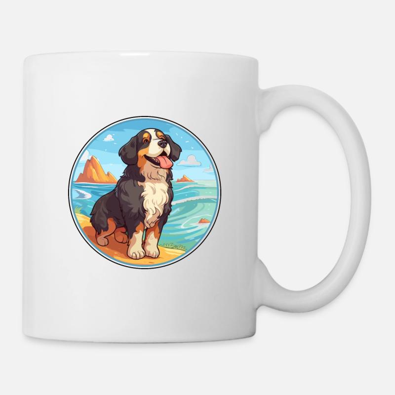 Bouvier bernois race Cartoon Kawaii Clipart - Mug blanc - blanc
