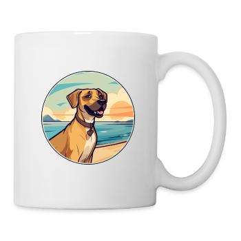 Black Mouth Cur Dog Breed Cartoon Kawaii Clipart - Mug - white - Right