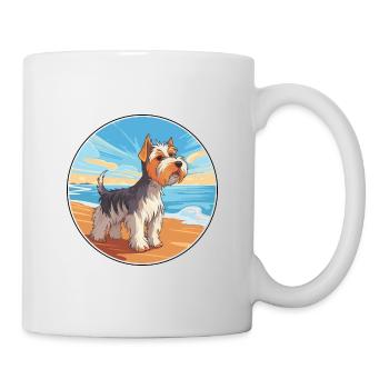 Biewer Terrier Dog Breed Cartoon Kawaii Clipart - Mug - white - Right