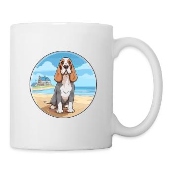 Bleu Gascogne Basset Race Chien Cartoon Kawaii Chien - Mug blanc - blanc - Droite