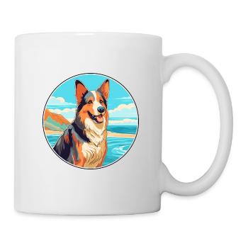 Bohemian Shepherd Dog Breed Cartoon Kawaii Clipart - Mug - white - Right
