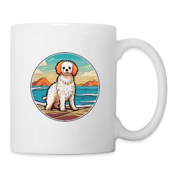 Bolognese Dog Breed Cartoon Kawaii Clipart Dog Pet - Mug - white - Right