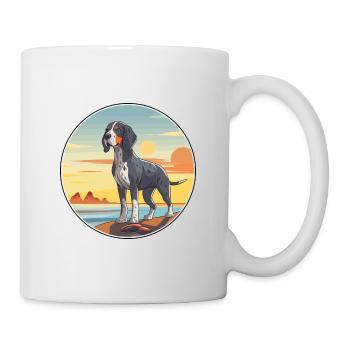 Bluetick Coonhound Dog Breed Cartoon Kawaii Dog - Mug - white - Right