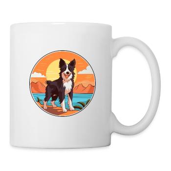 Border Collie Dog Breed Cartoon Kawaii Clipart Dog - Mug - white - Right