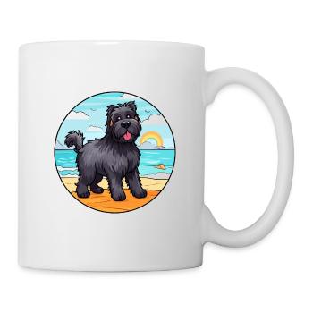 Bouvier Des Flandres Race De Chien Cartoon Kawaii Chien - Mug blanc - blanc - Droite