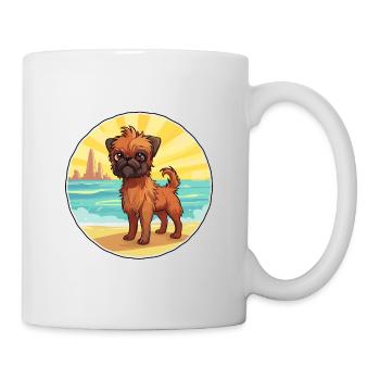 Bruxelles Griffon chien race Cartoon Kawaii Clipart - Mug blanc - blanc - Droite