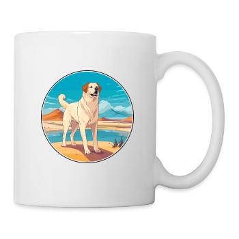 Chien de berger d’Asie centrale race Cartoon Kawaii - Mug blanc - blanc - Droite