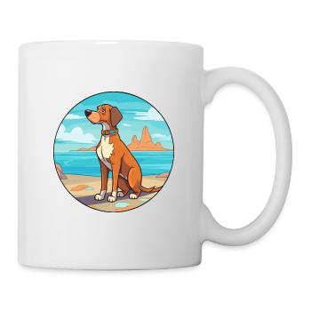 Braque Français race de chien dessin animé Kawaii Clipart - Mug blanc - blanc - Droite