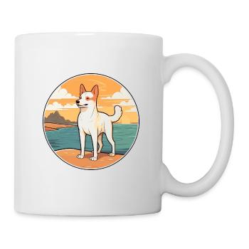 Canaan chien race dessin animé Kawaii Clipart aquarelle - Mug blanc - blanc - Droite