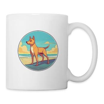 Carolina Dog Breed Cartoon Kawaii Clipart Dog Pet - Mug - white - Right