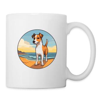 Chilean Fox Terrier Dog Breed Cartoon Kawaii Dog - Mug - white - Right