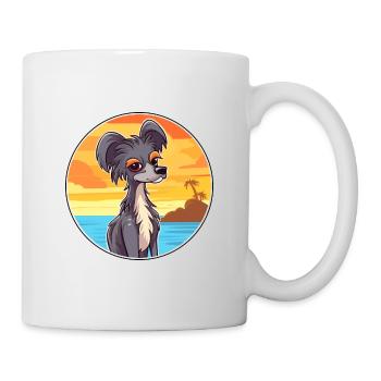 Chinois à crête chien race Cartoon Kawaii Clipart - Mug blanc - blanc - Droite