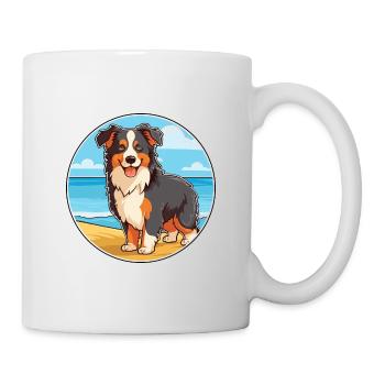 Collie Dog Breed Cartoon Kawaii Clipart Watercolor - Mug - white - Right