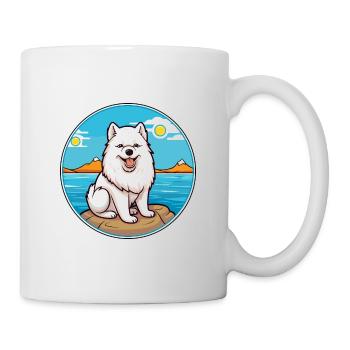 Chien esquimau canadien race Cartoon Kawaii Clipart - Mug blanc - blanc - Droite