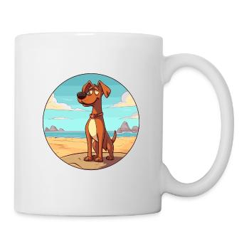 Cimarron Uruguayo Dog Breed Cartoon Kawaii Clipart - Mug - white - Right