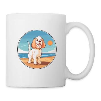 Clumber Spaniel Dog Breed Cartoon Kawaii Clipart - Mug - white - Right