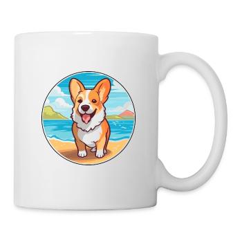Corgi Dog Breed Cartoon Kawaii Clipart Watercolor - Mug - white - Right