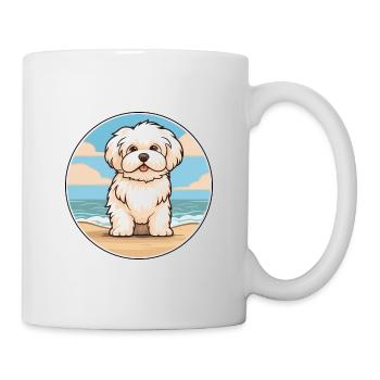 Coton De Tuléar chien race Cartoon Kawaii Clipart - Mug blanc - blanc - Droite