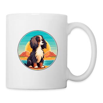 Continental Toy Spaniel Chien Race Cartoon Kawaii - Mug blanc - blanc - Droite