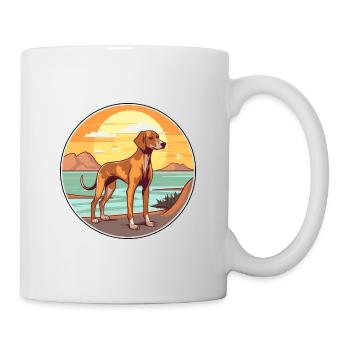 Cretan Hound Dog Breed Cartoon Kawaii Clipart Dog - Mug - white - Right