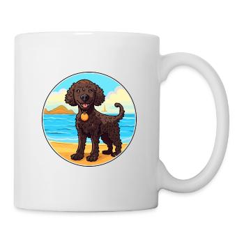 Curly Coated Retriever Dog Breed Cartoon Kawaii - Mug - white - Right