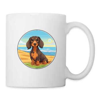 Dackel Hund Rasse Cartoon Kawaii Clipart Hund Haustier - Tasse - Weiß - Rechts