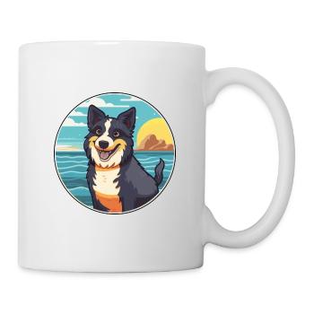 Chien de berger croate race Cartoon Kawaii Clipart - Mug blanc - blanc - Droite