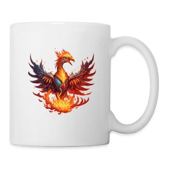 Phoenix / Bird / Animal / Mythical Creature / Fire - Mug - white - Right
