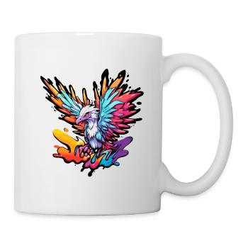 Phoenix / Bird / Animal / Mythical Creature / Fire - Mug - white - Right