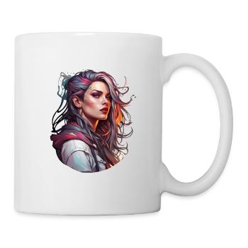 Rocker Girl / Punkrock / Frau / bunte Haare / cool - Tasse - Weiß - Rechts