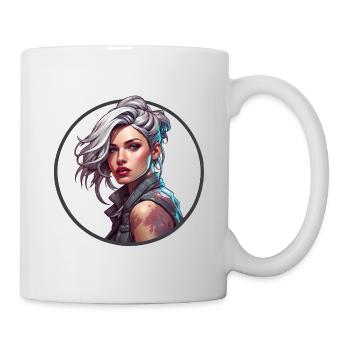 Rocker Girl / Punkrock / Frau / bunte Haare / cool - Tasse - Weiß - Rechts