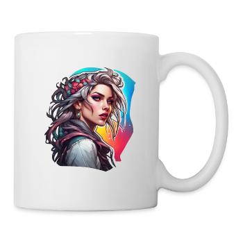 Rocker Girl / Punkrock / Frau / bunte Haare / cool - Tasse - Weiß - Rechts