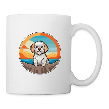 Dandie Dinmont Terrier race de chien Cartoon Kawaii - Mug blanc - blanc - Droite